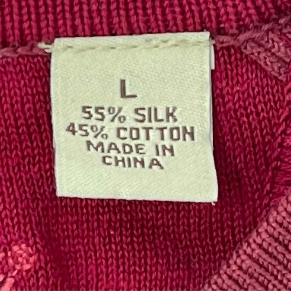 Tommy Bahama Maroon V Neck Sweater Pullover‎ Silk & Cotton Blend Men’s Large L